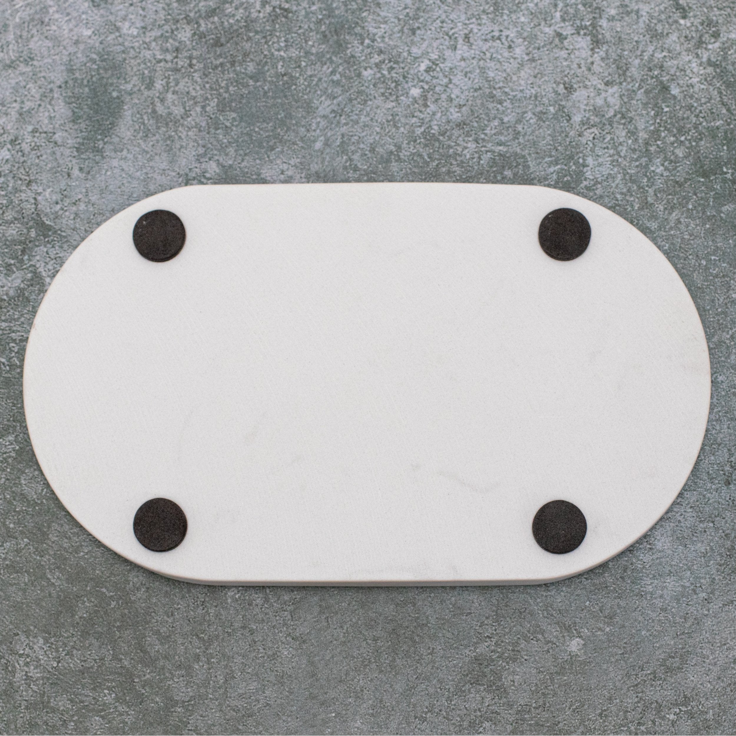 White Marble Oval Tray - Little Crafts London