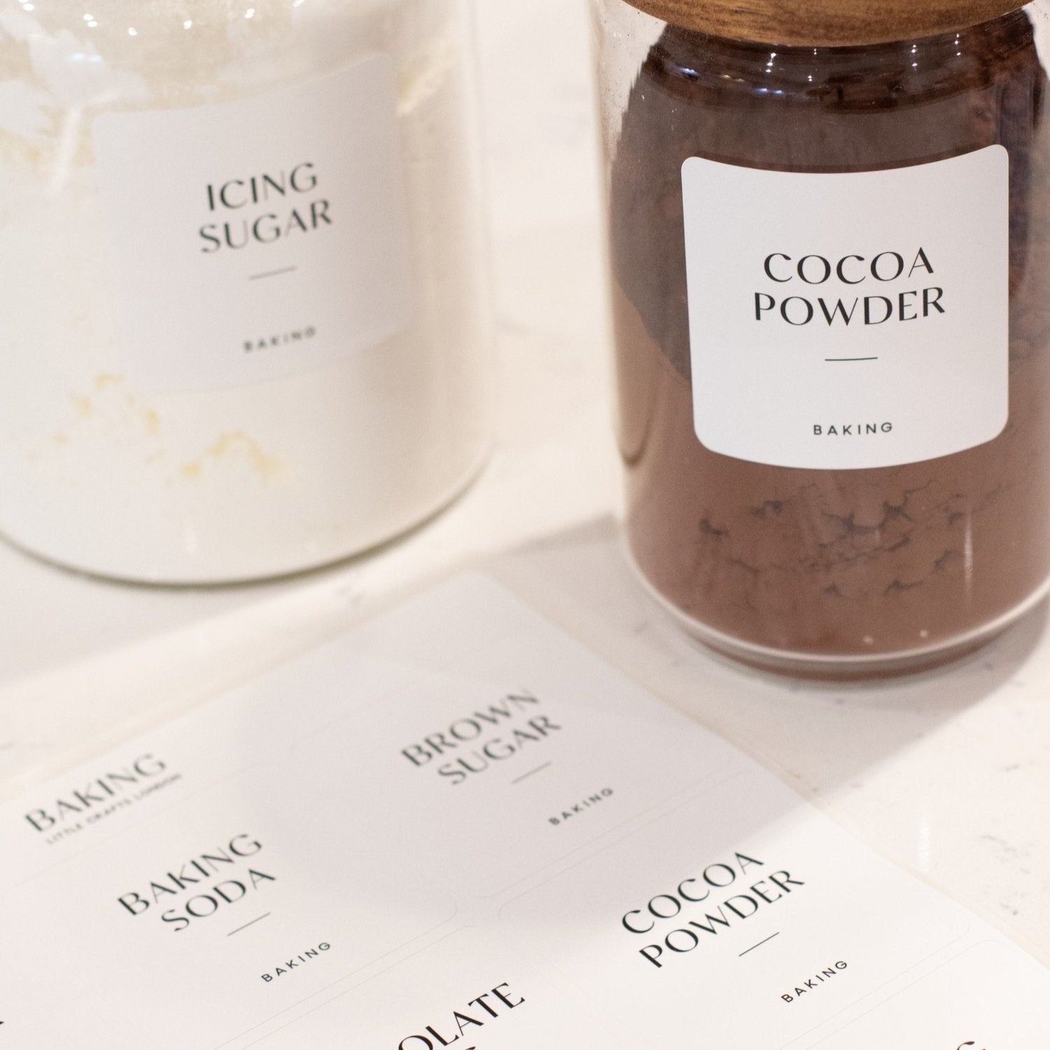 White Waterproof Baking Labels 6 CM x 6 CM (12 Labels) - Little Crafts London