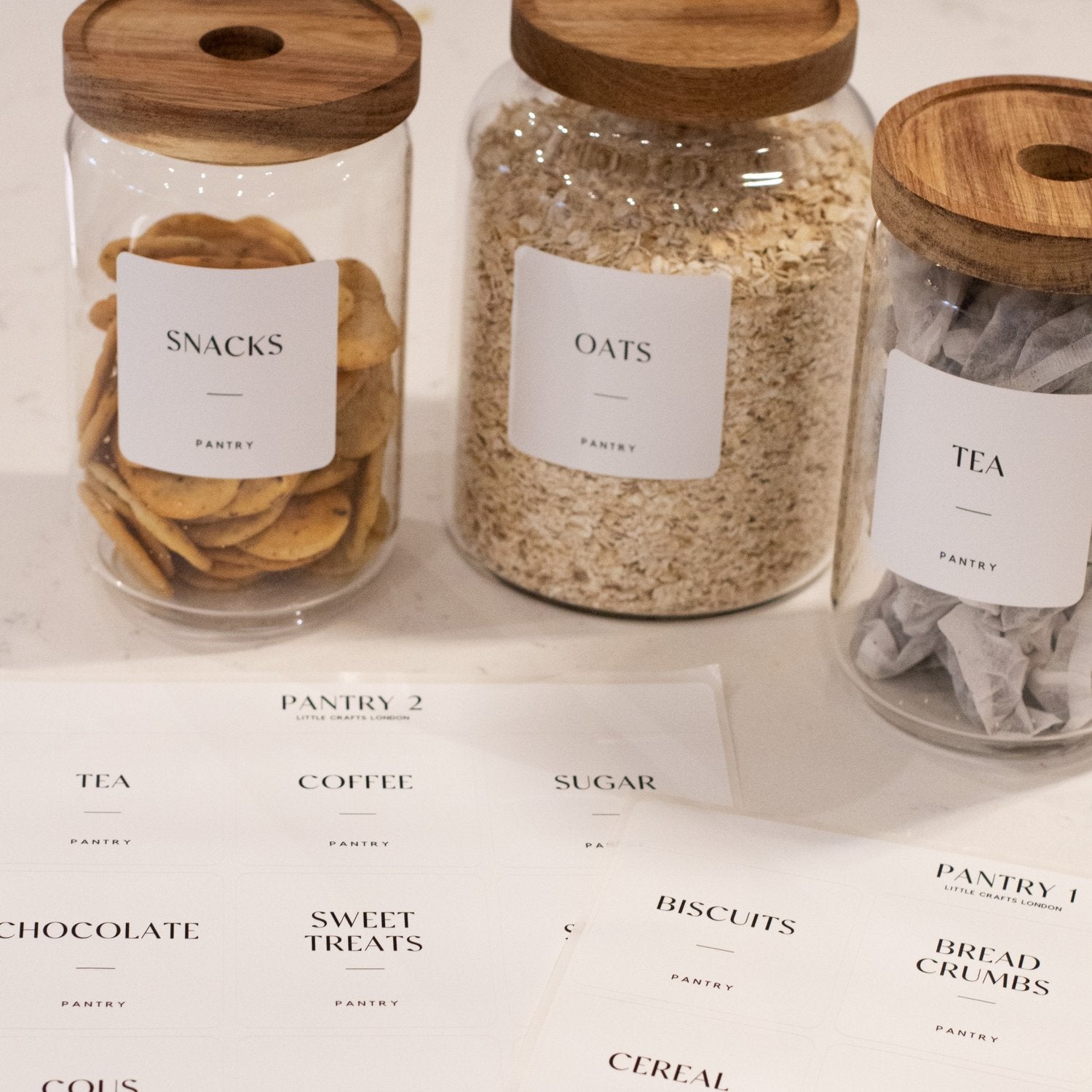 White Waterproof Pantry Labels 6 CM x 6 CM (24 Labels) - Little Crafts London