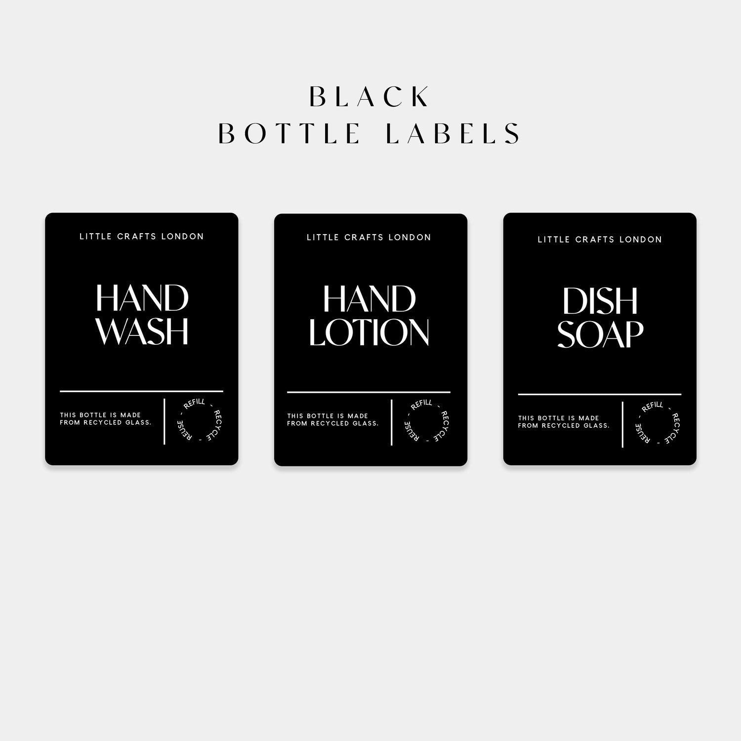 Individual Labels Black - Little Crafts London