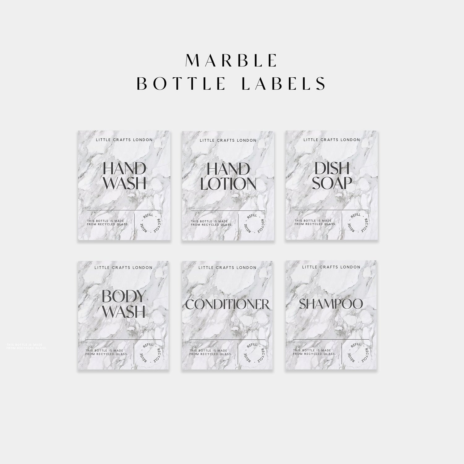 Individual Labels Marble Bottle Labels - Little Crafts London