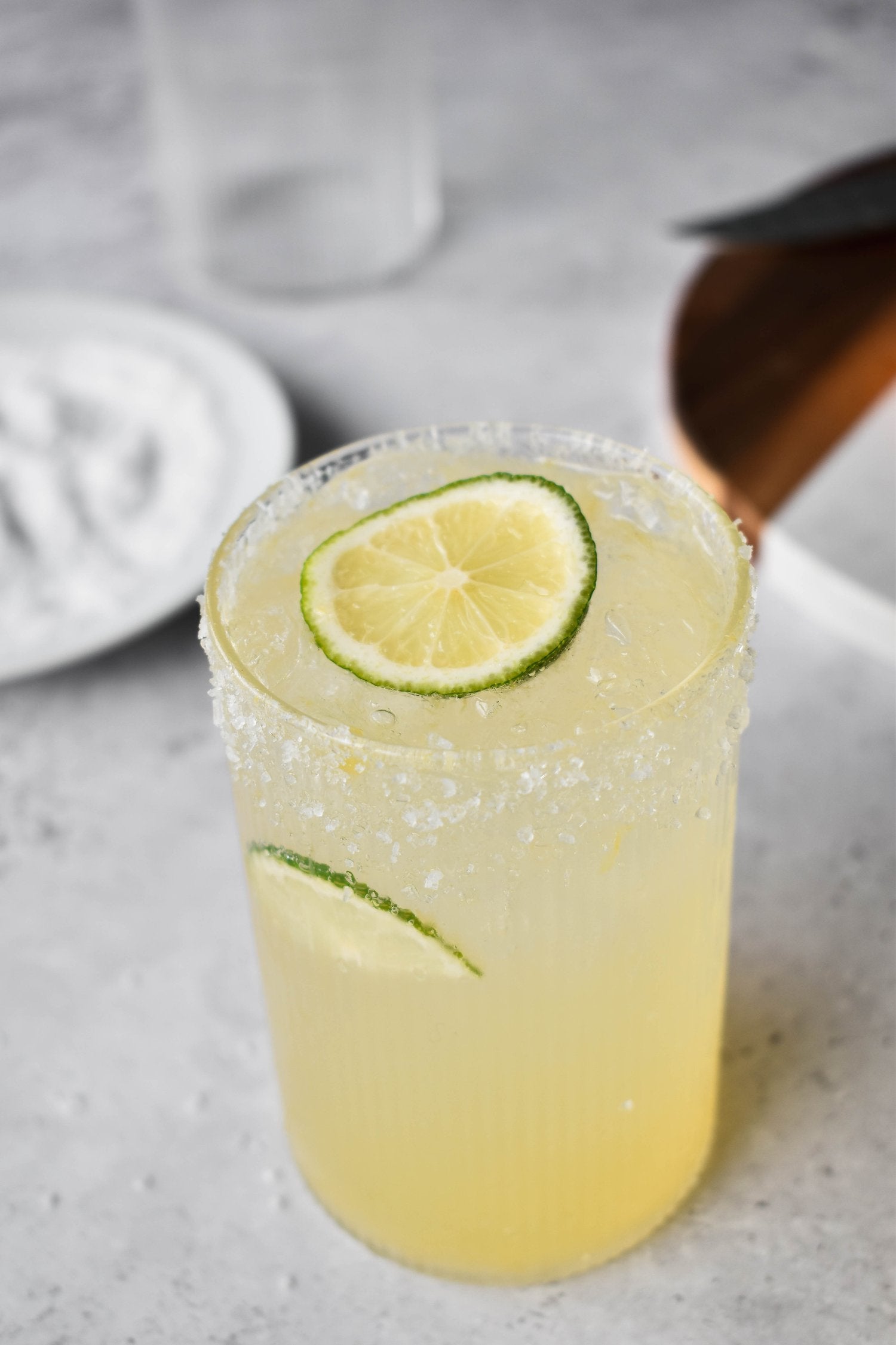 Ribbed Glass Cup 460ml Cup - Little Crafts London