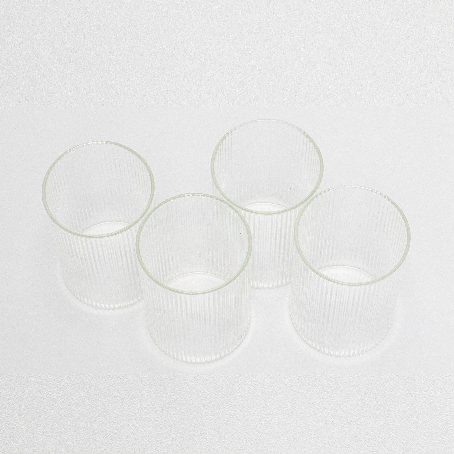 Ribbed Glass Cup 460ml Cup - Little Crafts London