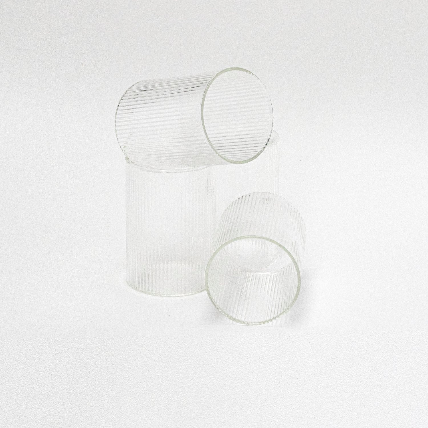 Ribbed Glass Cup 460ml Cup - Little Crafts London