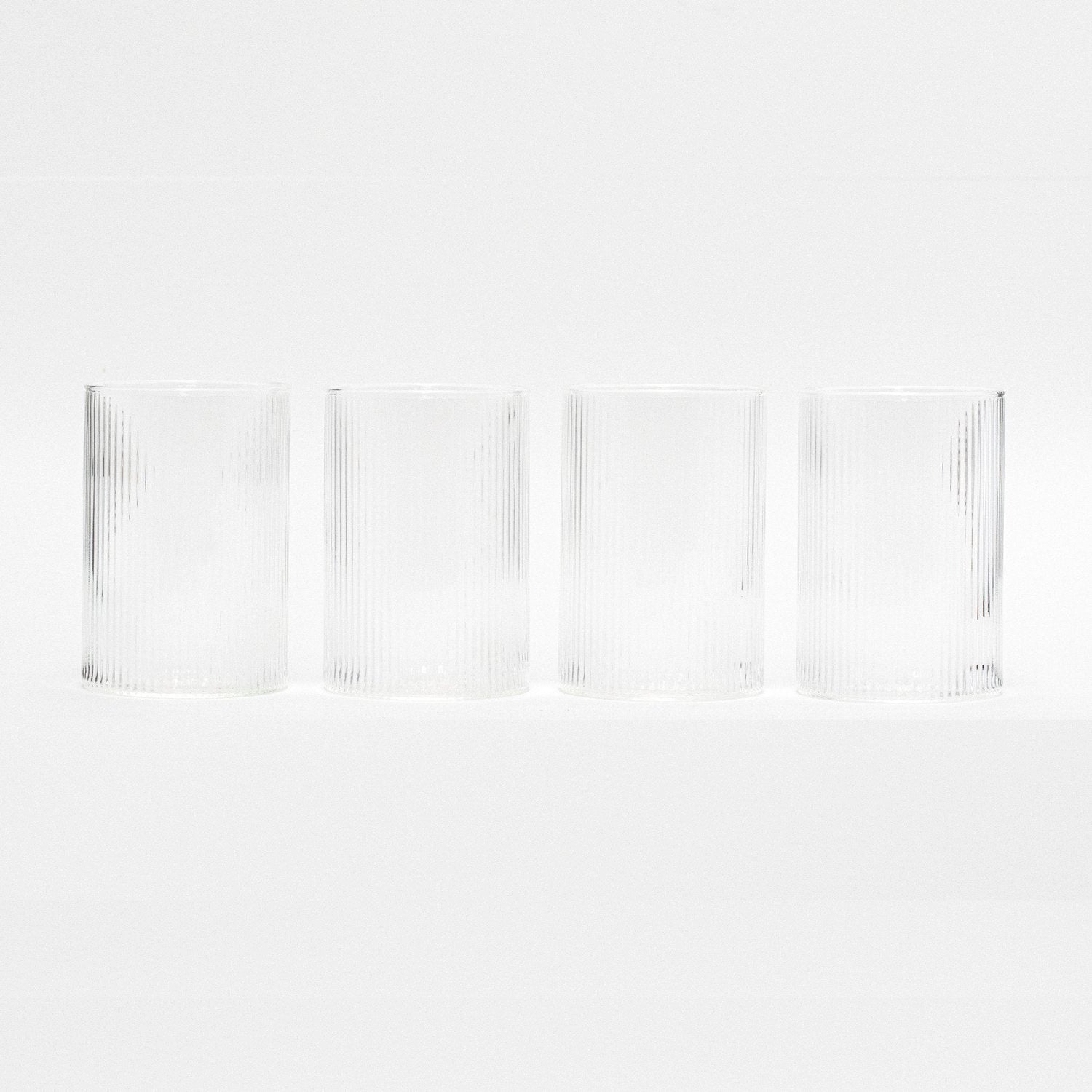 Ribbed Glass Cup 460ml Cup - Little Crafts London