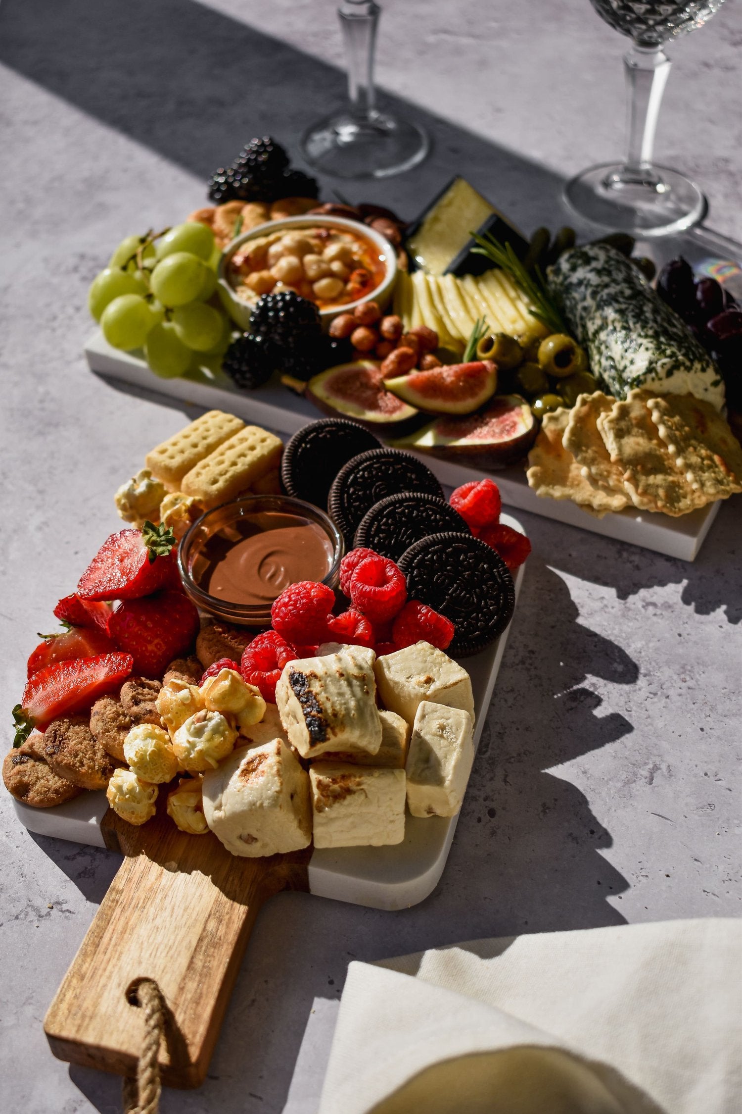 Small & Large Acacia / Marble Wood Chopping Boards - Little Crafts London