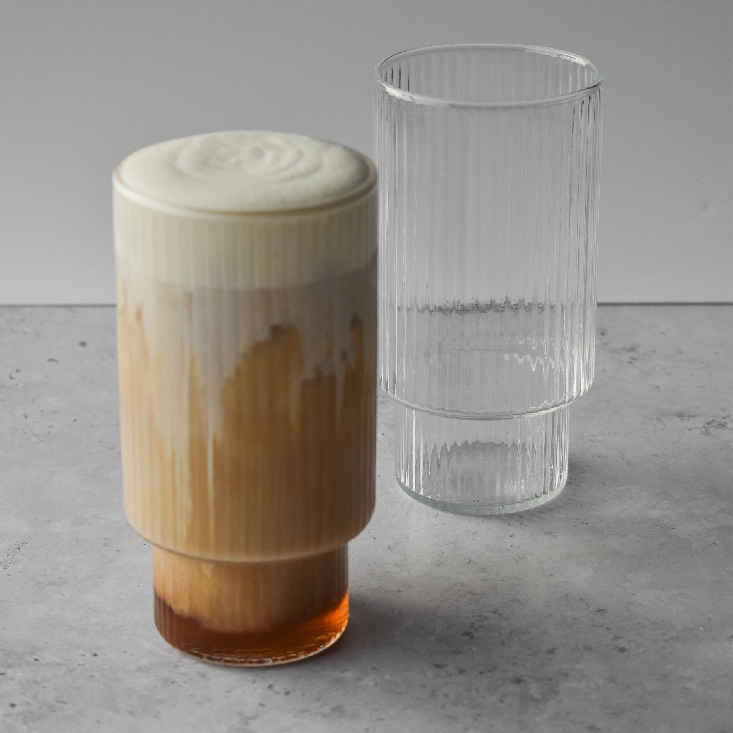 Tiered Ribbed Glass Cup (Choice of sizes) - Little Crafts London