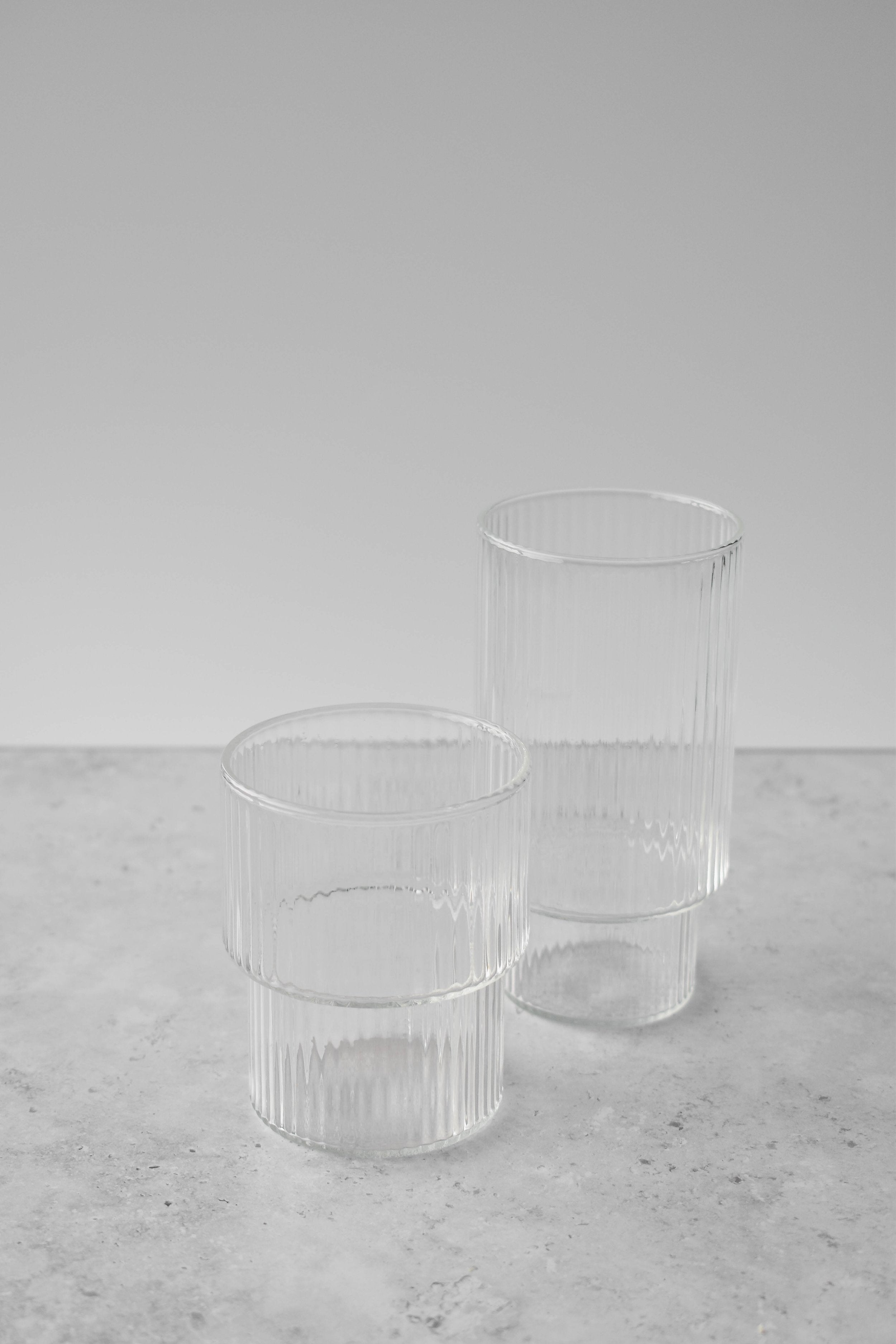 Tiered Ribbed Glass Cup (Choice of sizes) - Little Crafts London