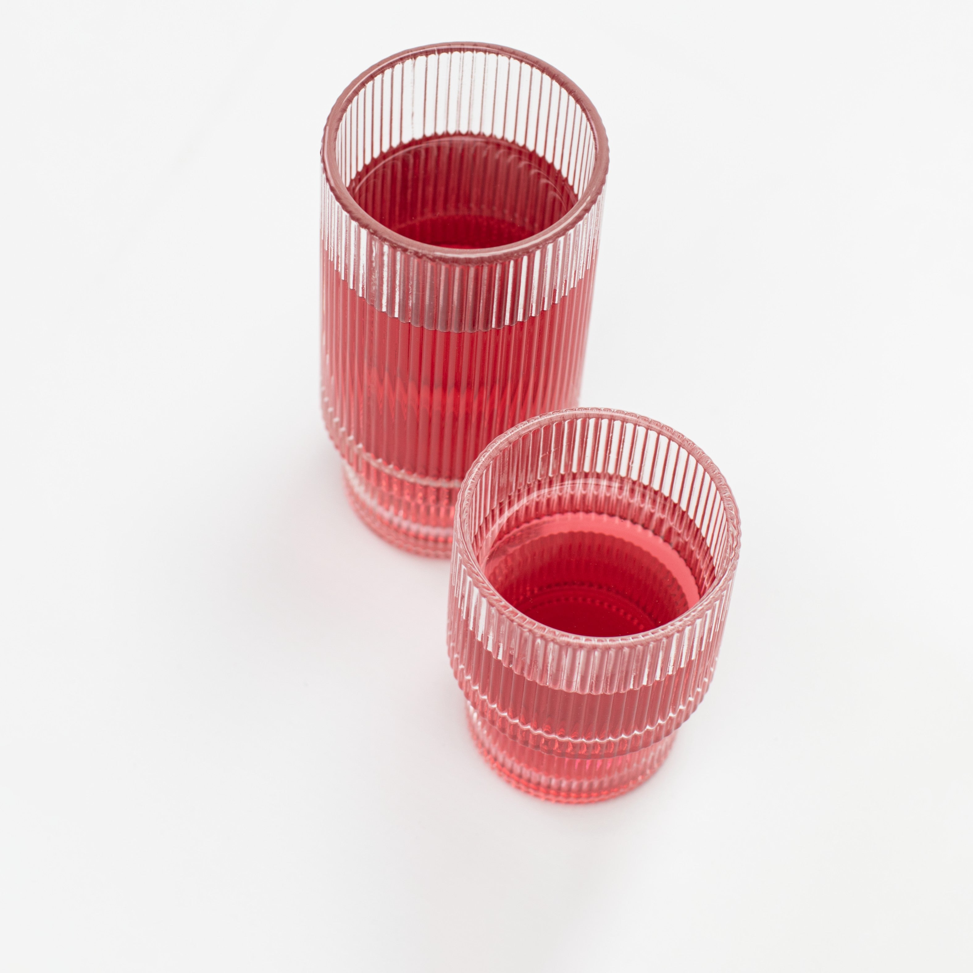 Tiered Ribbed Glass Cup (Choice of sizes) - Little Crafts London
