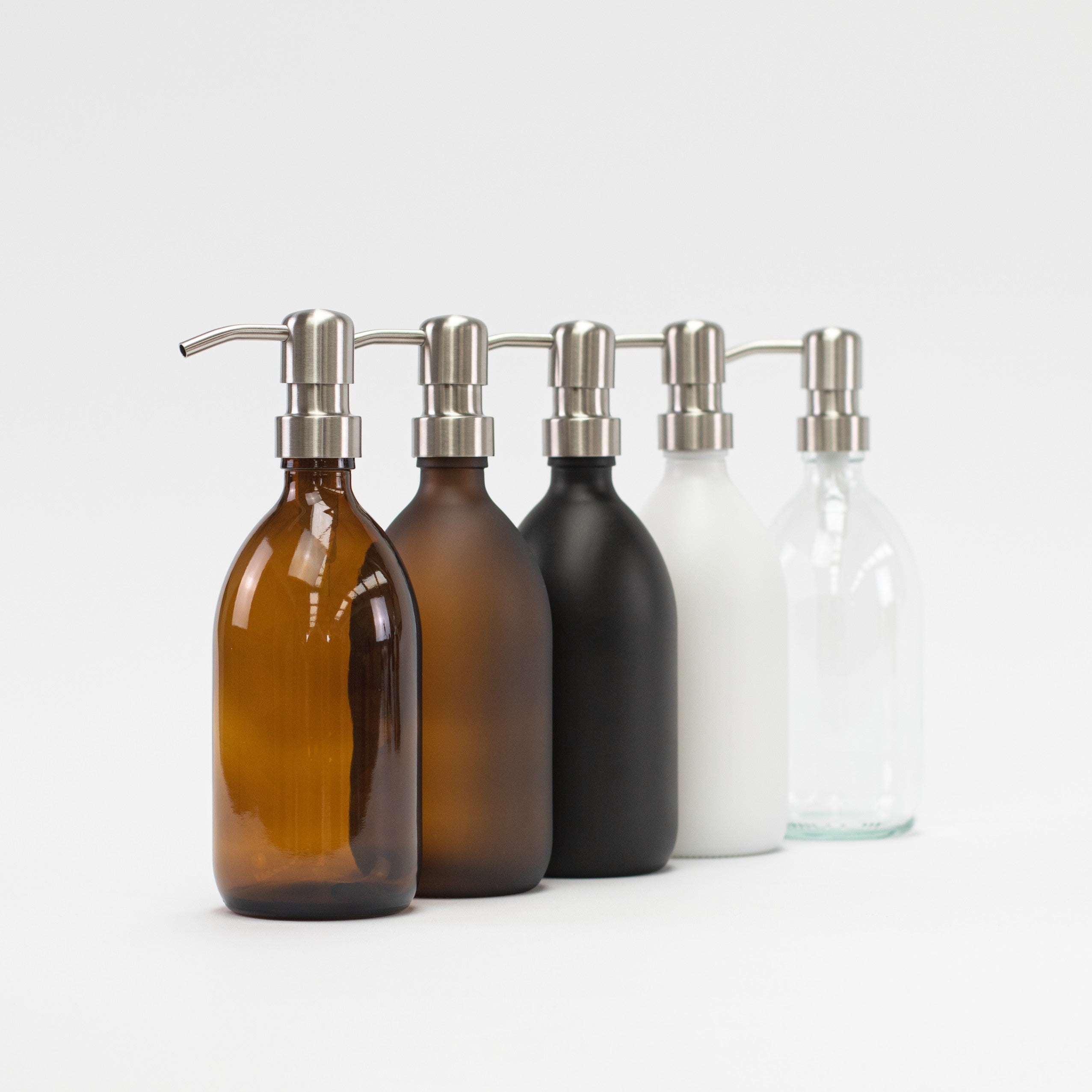 500 ML Glass Bottles with Stainless Steel Pump - Little Crafts London