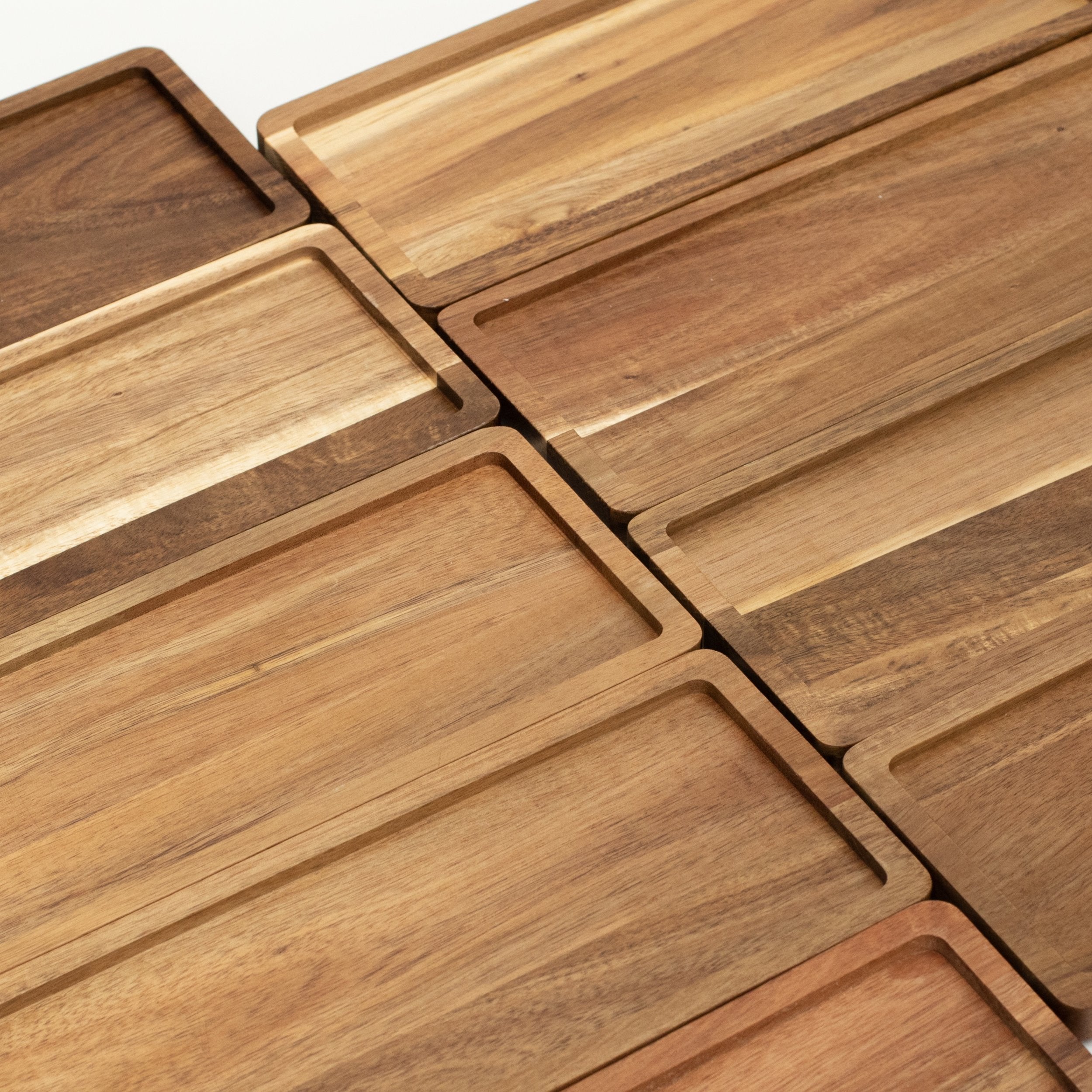 Set of 2 Amber Glass Bottles 500 ML Long Acacia Tray & Jars Bathroom Set - Little Crafts London