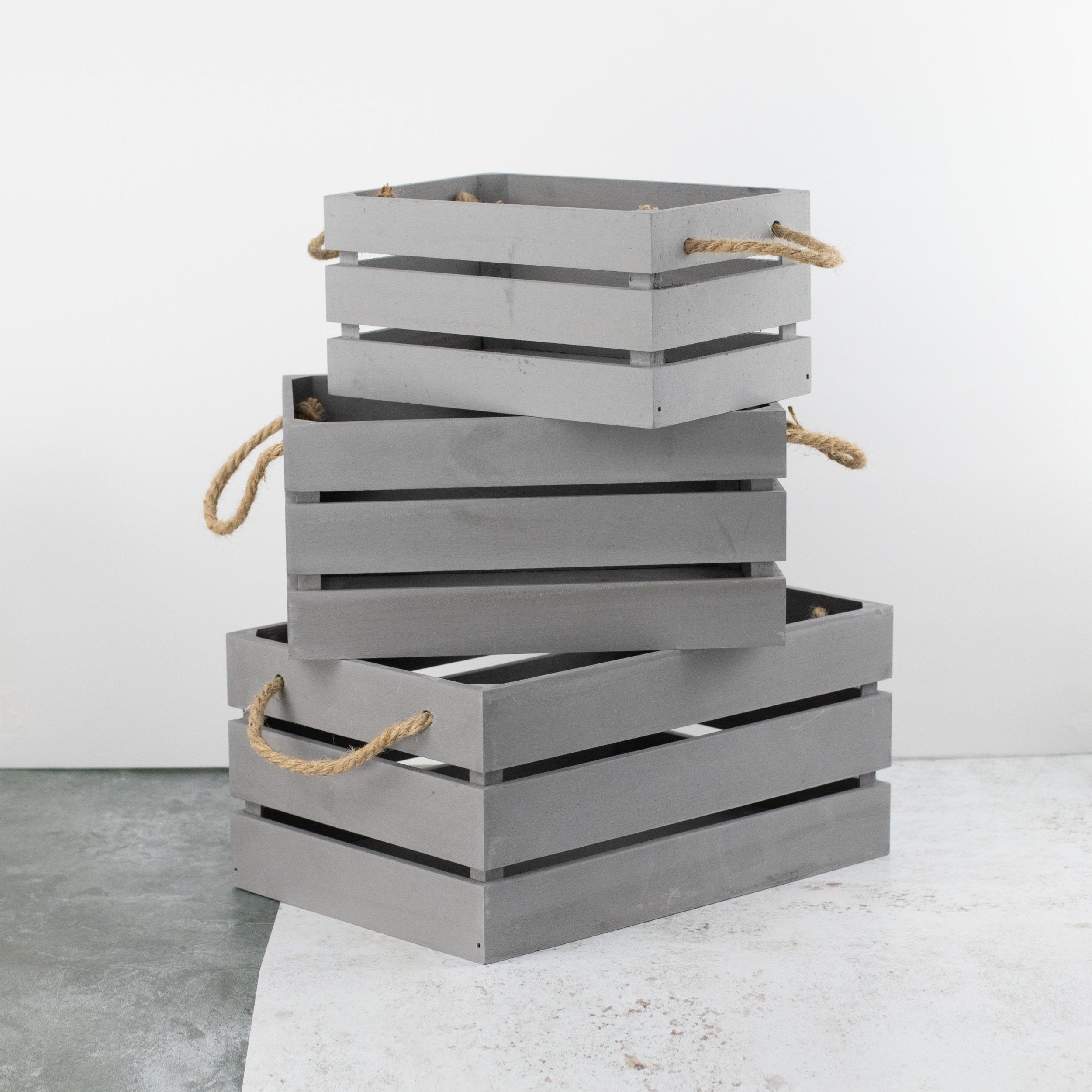 Rustic Grey Storage Basket