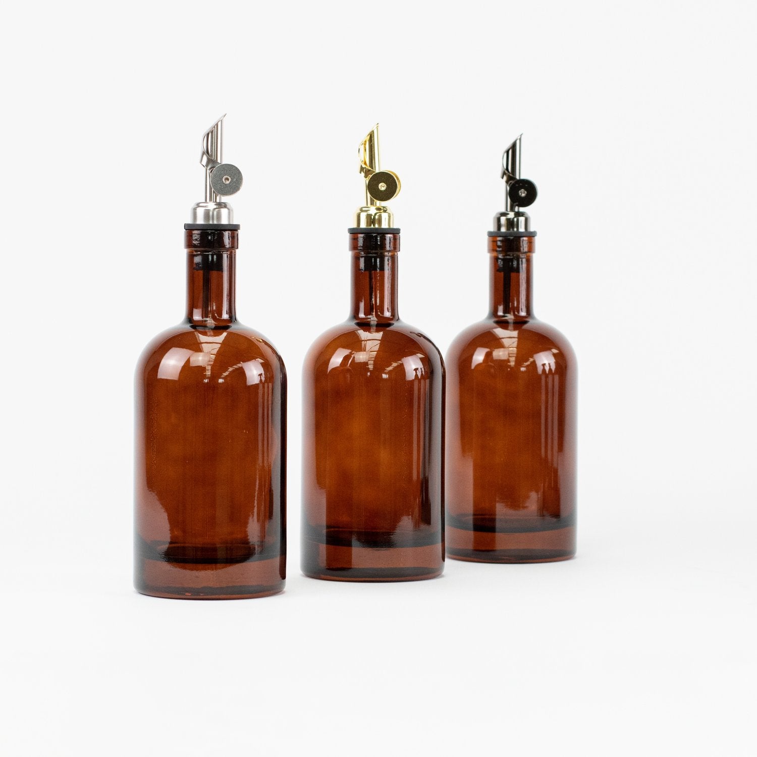 Amber Round Glass Oil Bottle 500 ML