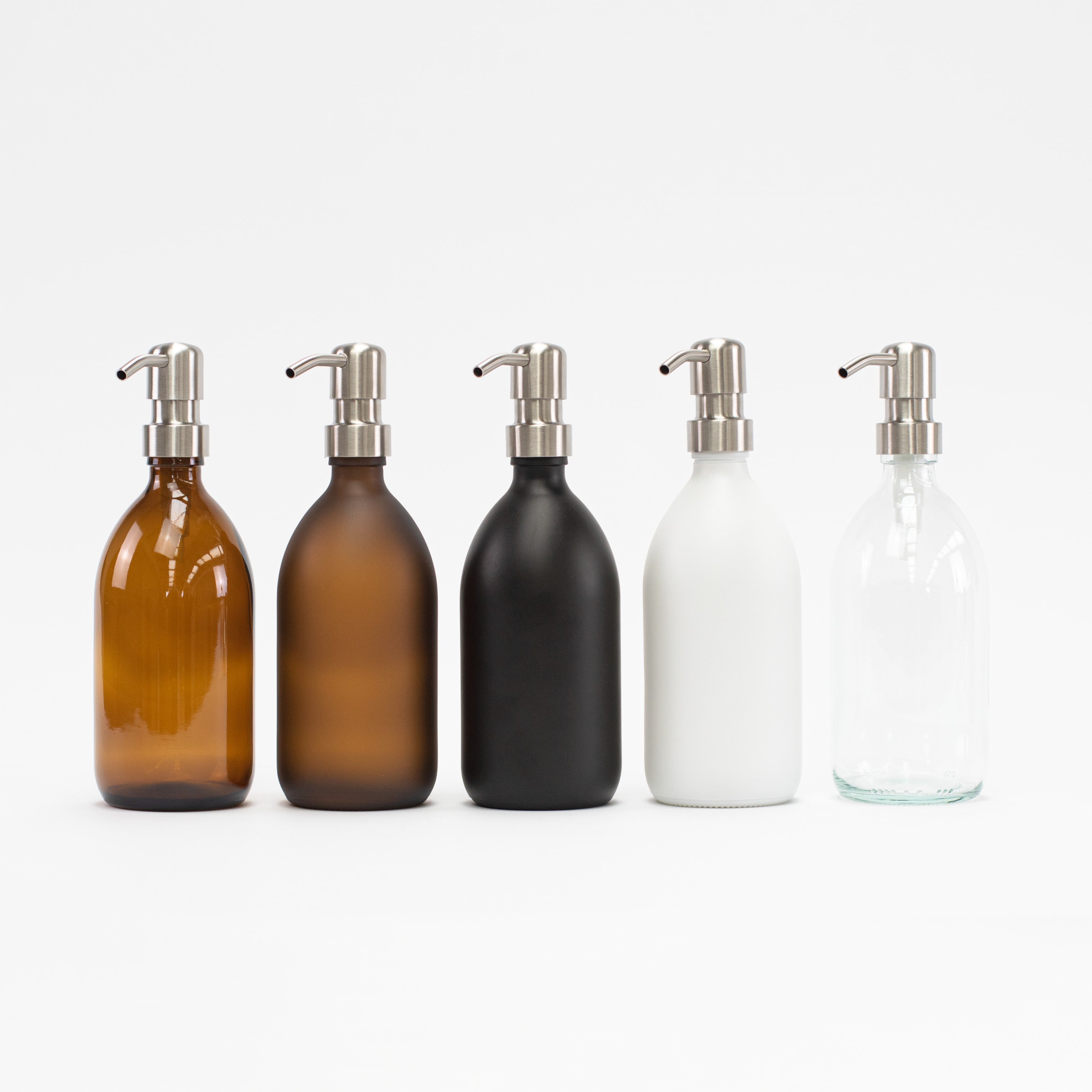 500 ML Glass Bottles with Stainless Steel Pump