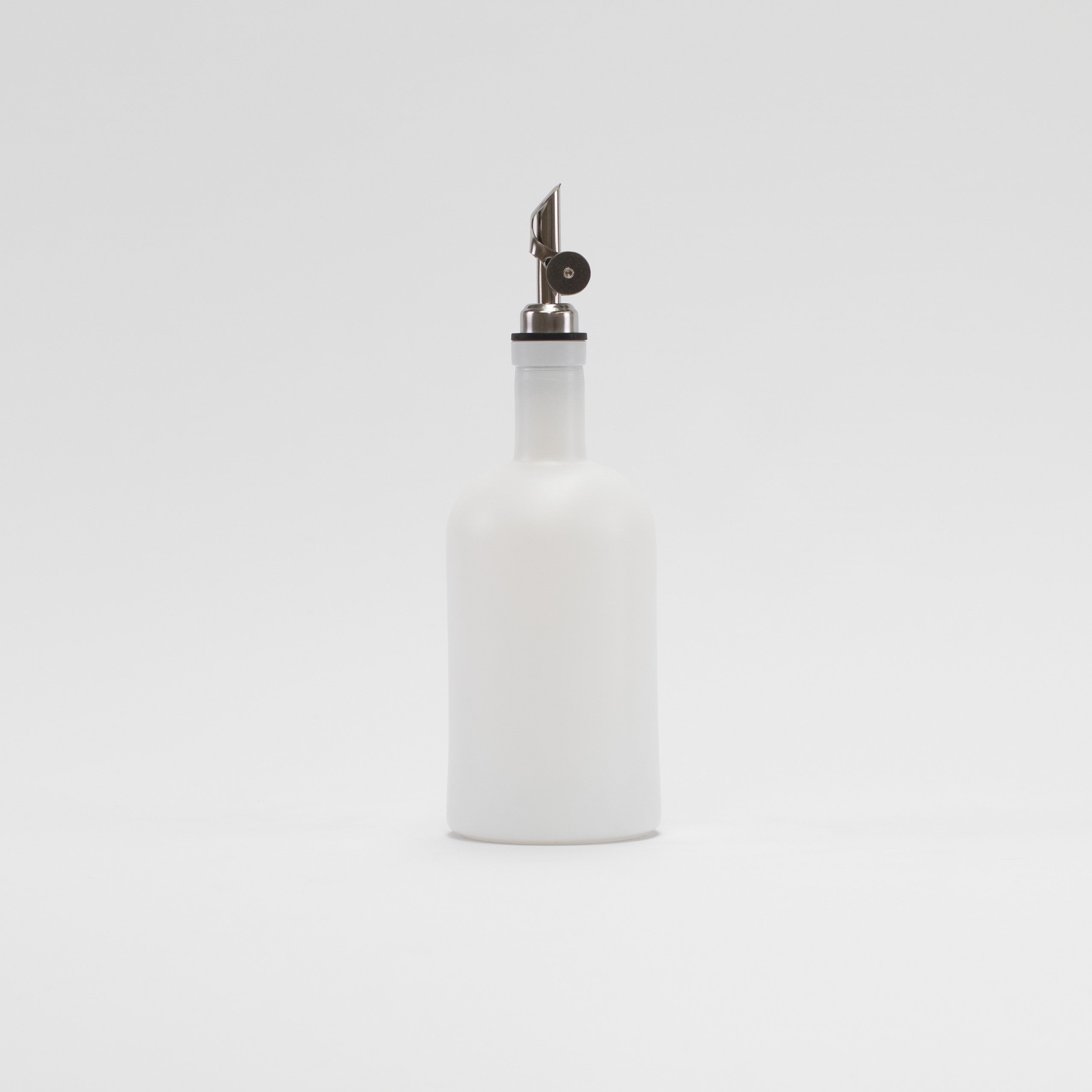 Frosted White Round Glass Oil Bottle 500 ML
