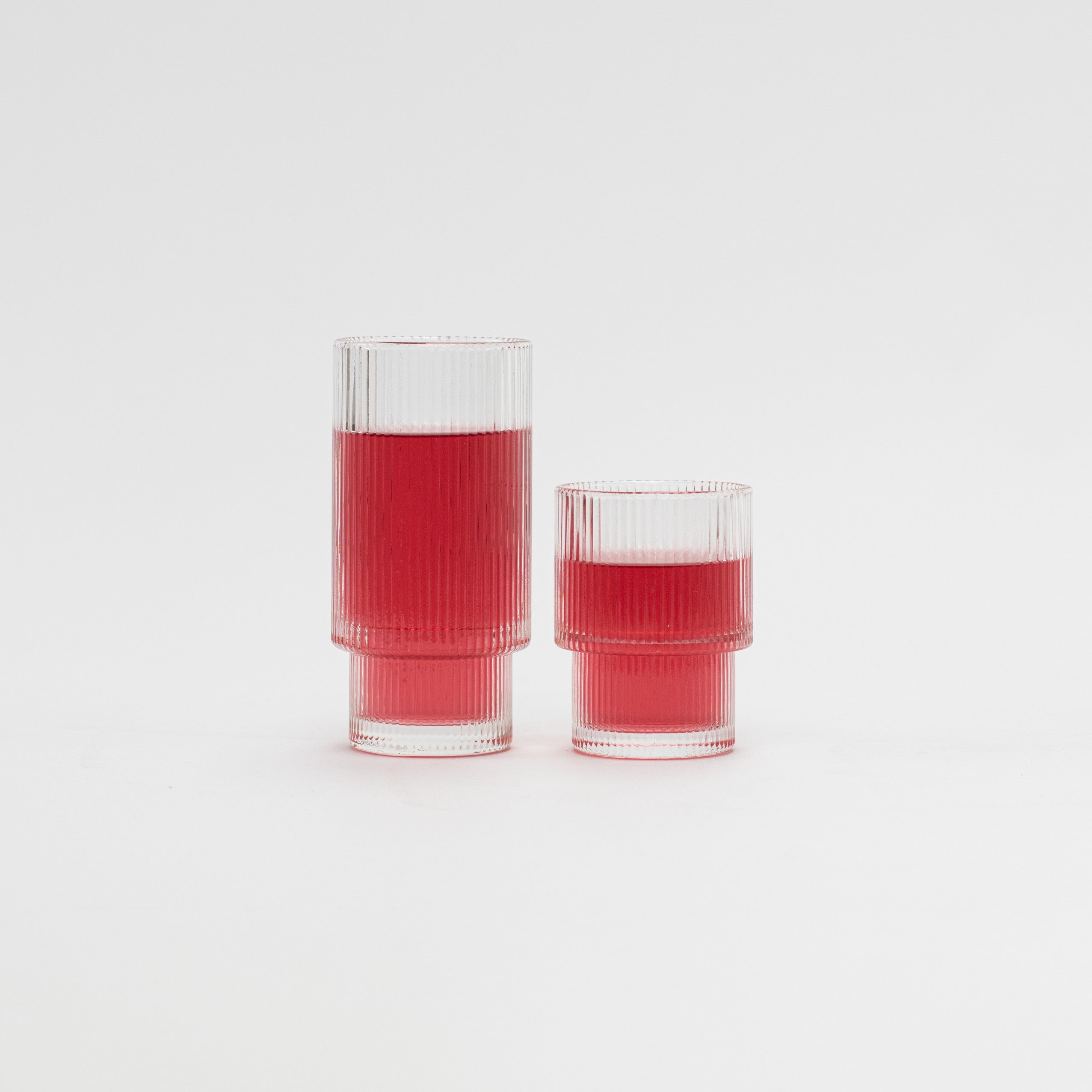 Tiered Ribbed Glass Cup (Choice of sizes)