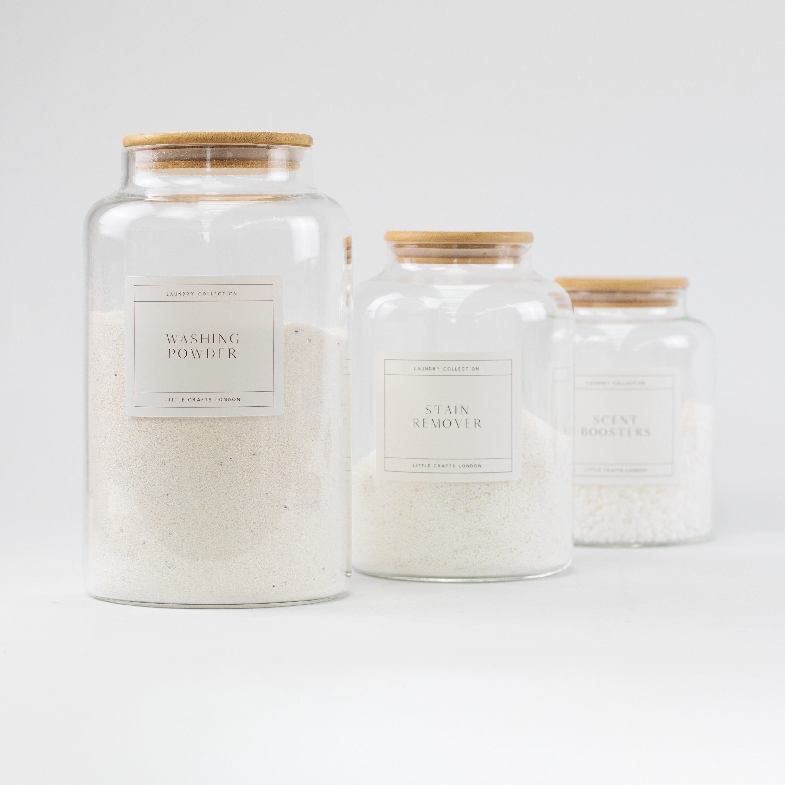 Set of 3 Bamboo Large Laundry Jars