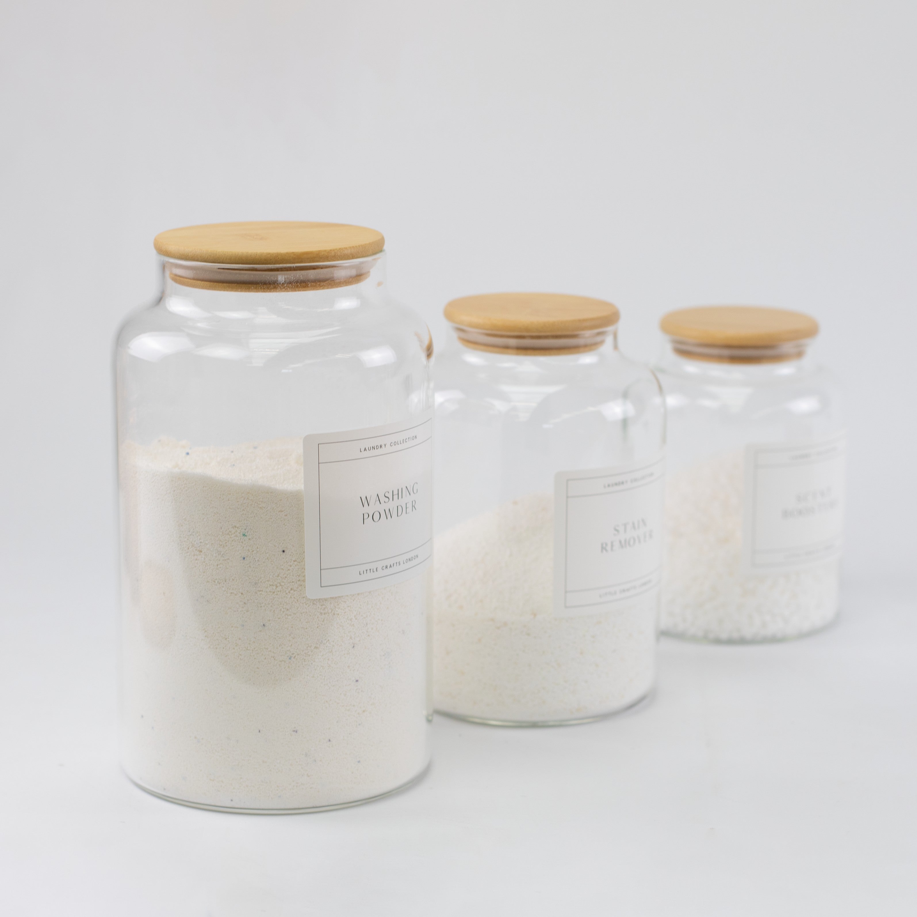 Set of 3 Bamboo Large Laundry Jars