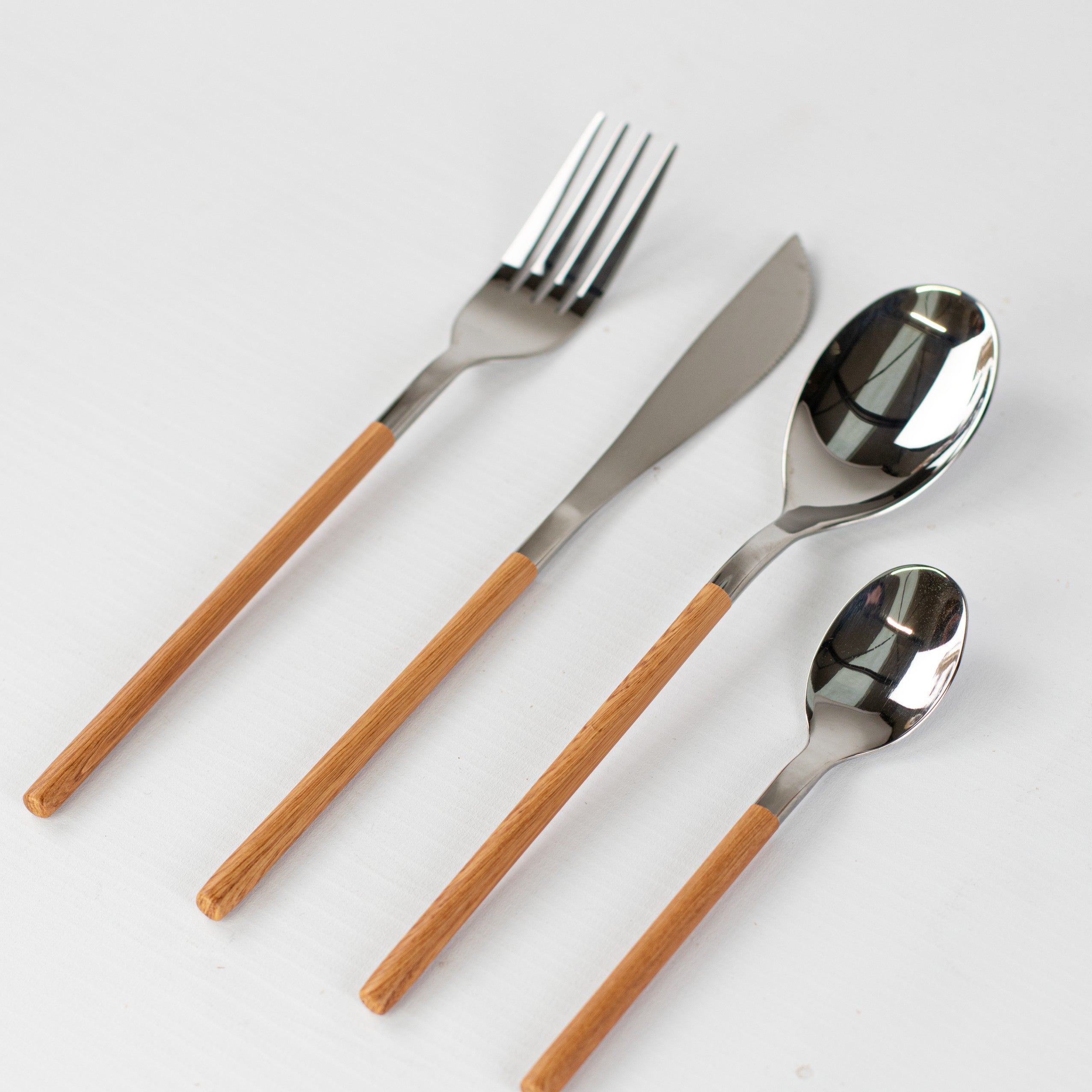 Pack of Forks with Wood Effect (Pack of 4)