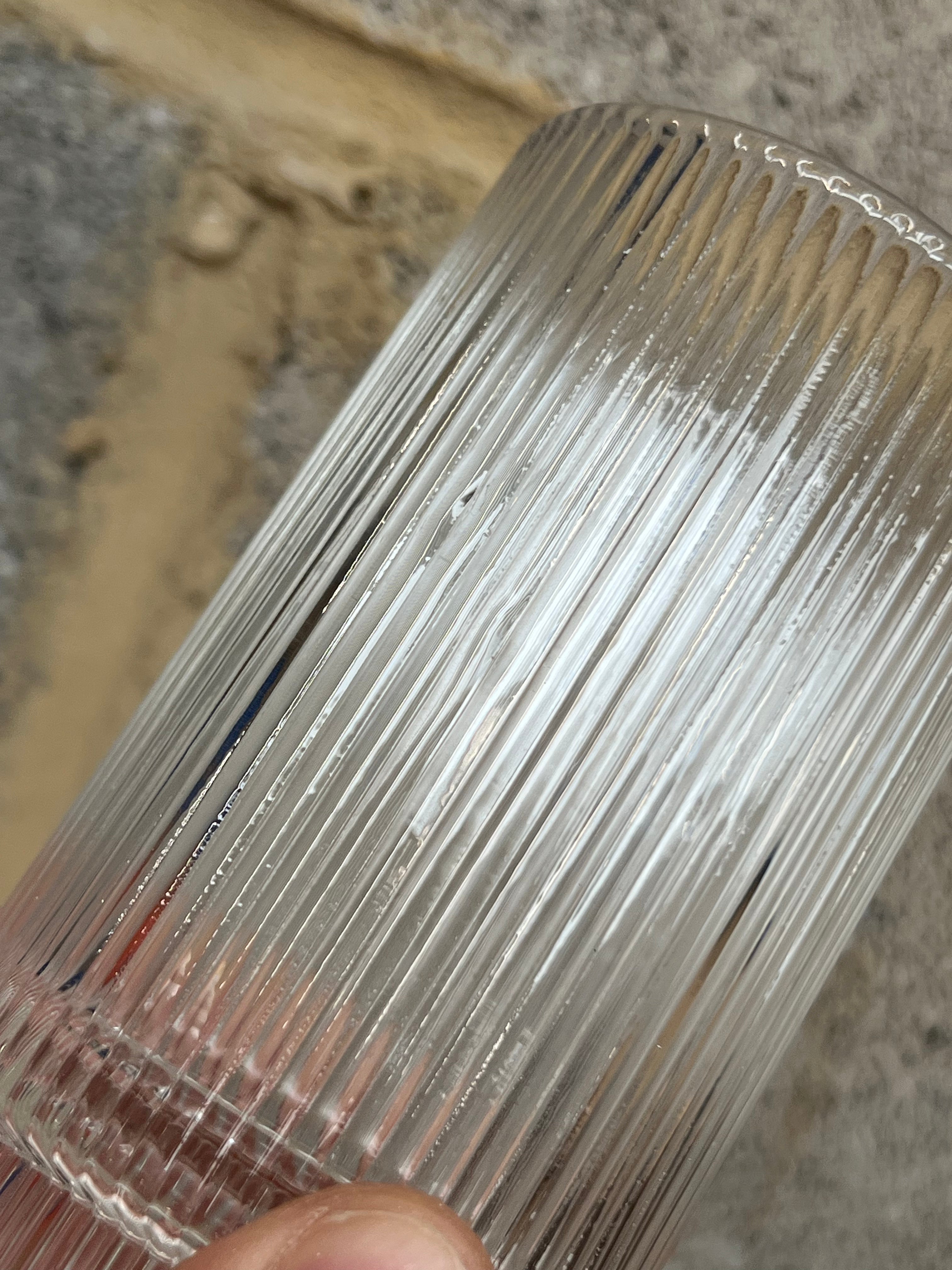 (Imperfect) Tiered Ribbed Glass Cup (Choice of sizes) - Little Crafts London