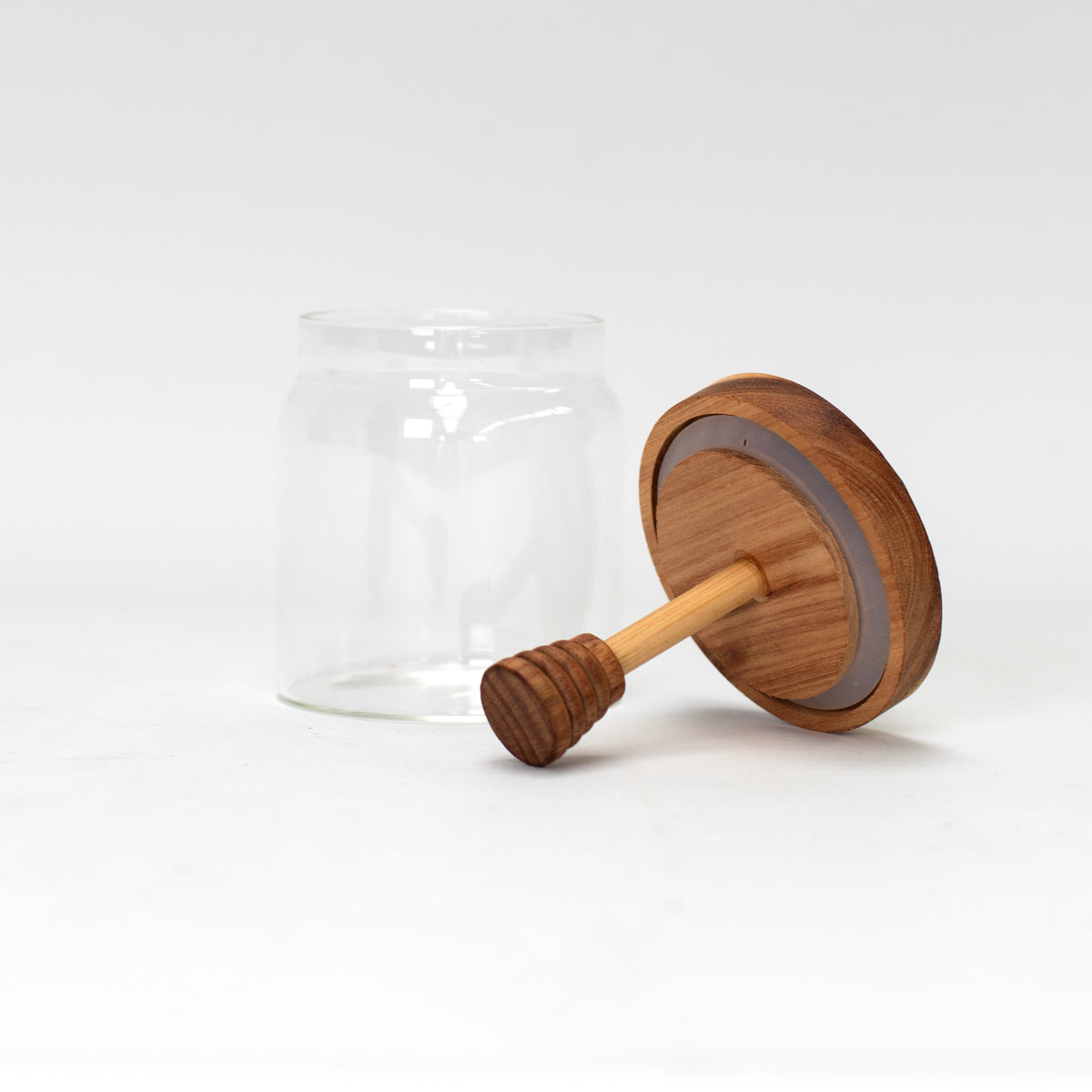 Glass Honey Jar with Acacia Lid 400ml