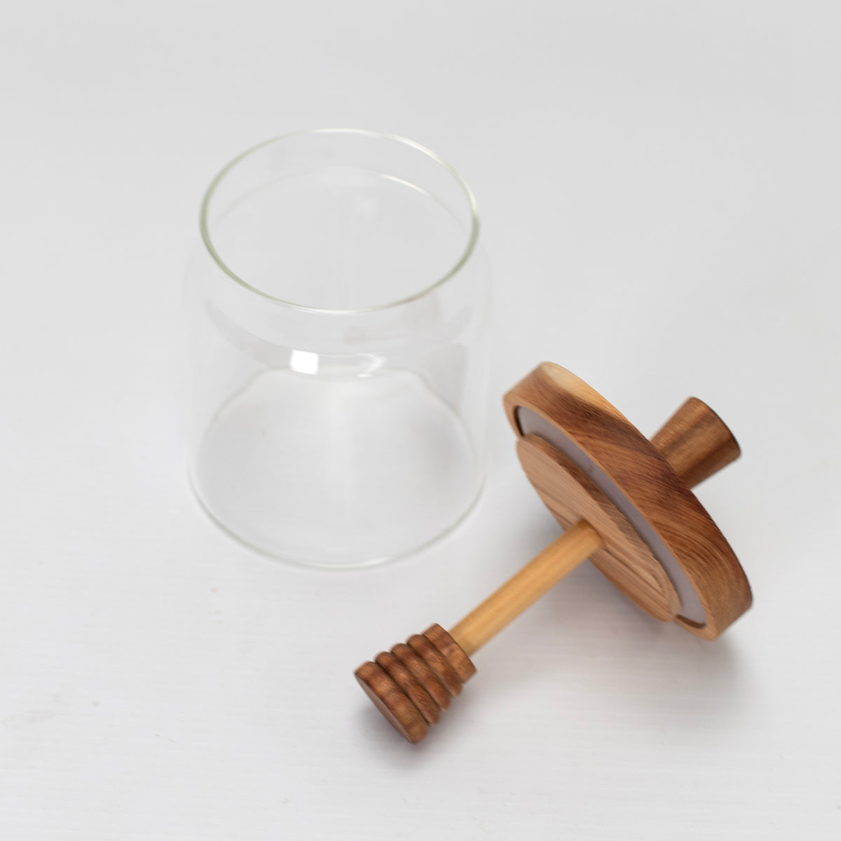 Glass Honey Jar with Acacia Lid 400ml