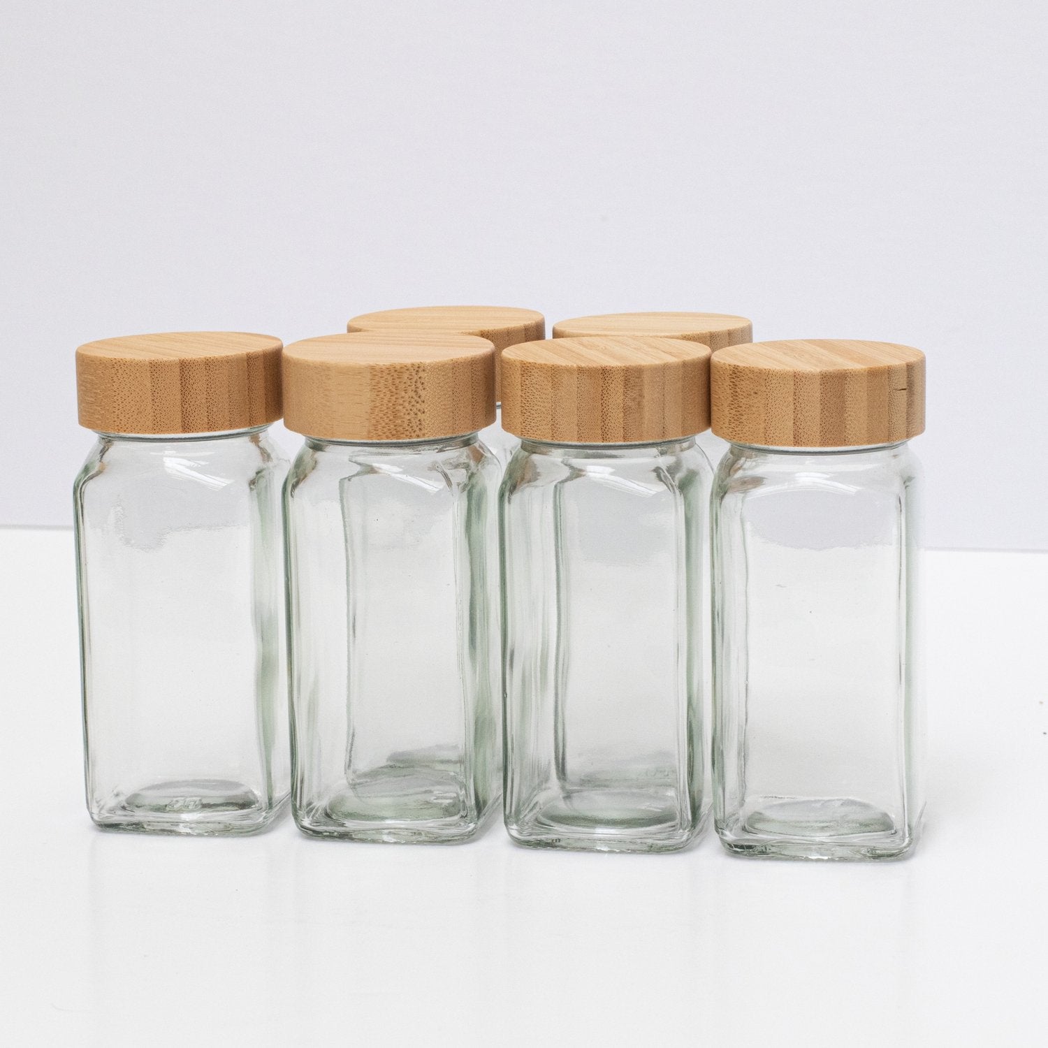 Set of 12 120ML Spice Jar with Bamboo Lid - Little Crafts London