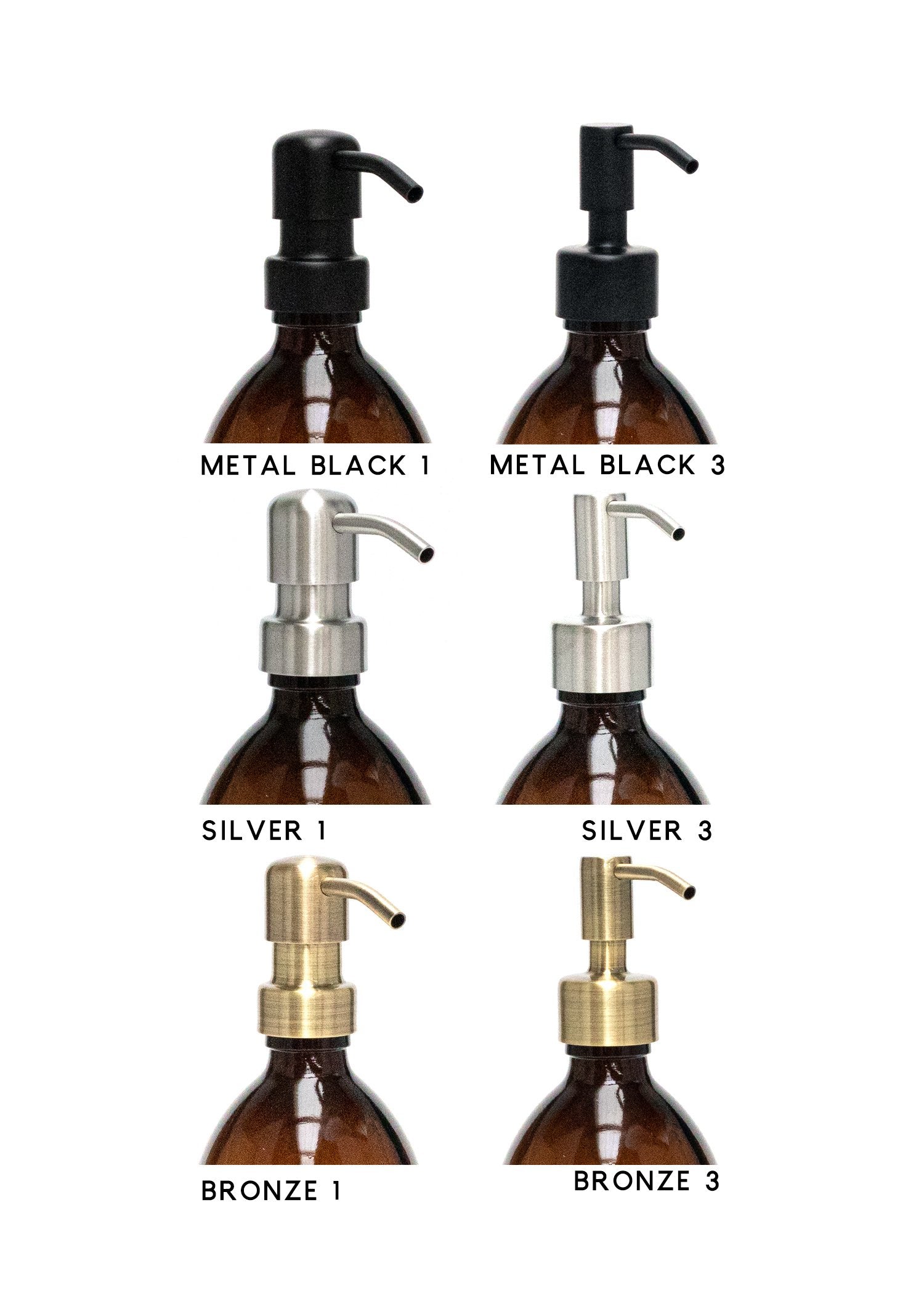 500 ML Glass Bottles with Stainless Steel Pump