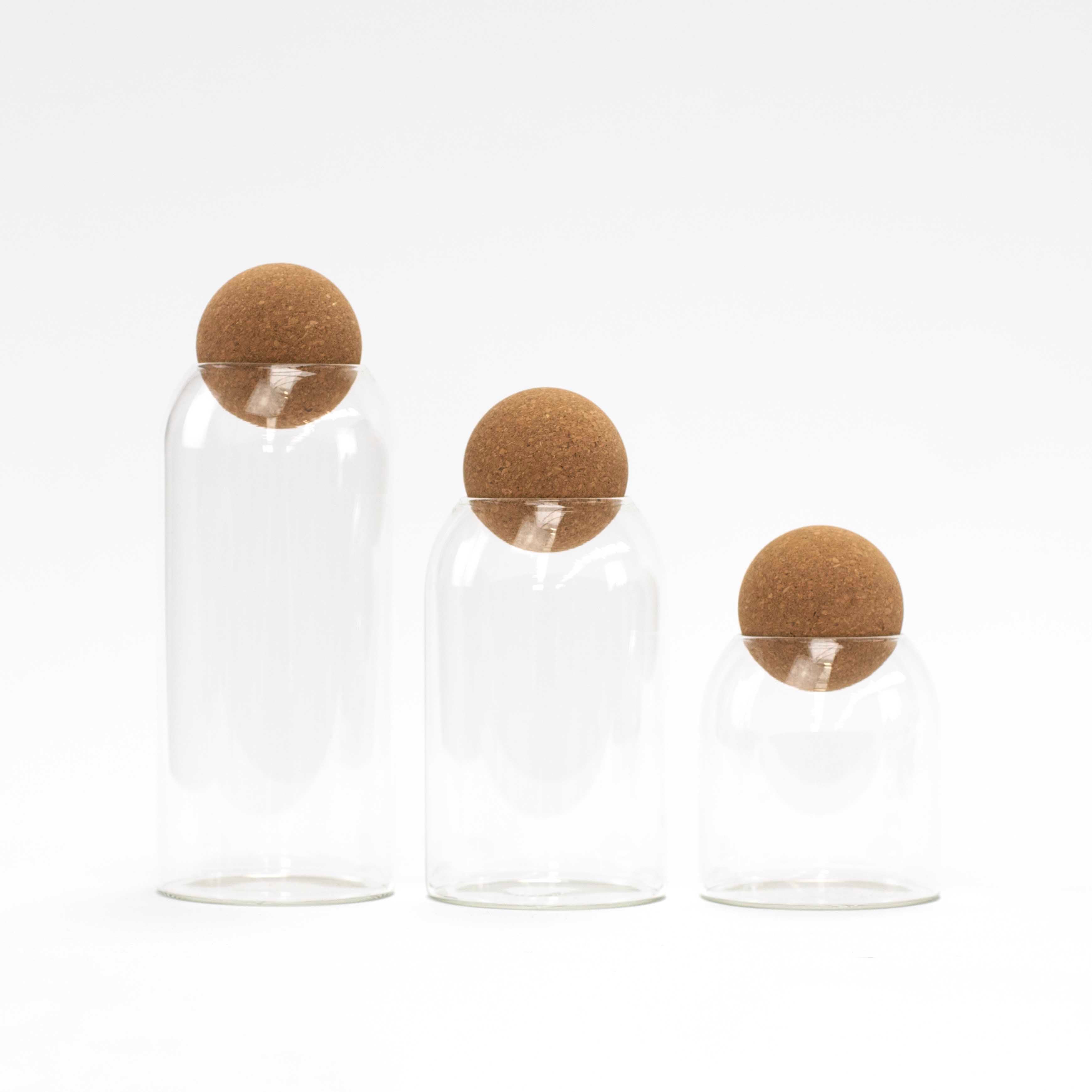 Glass Cork Ball Jar (Multiple Sizes)